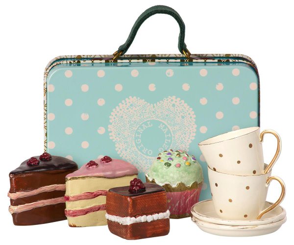 Koffer mit Kuchen und Geschirr (11-9300-00)